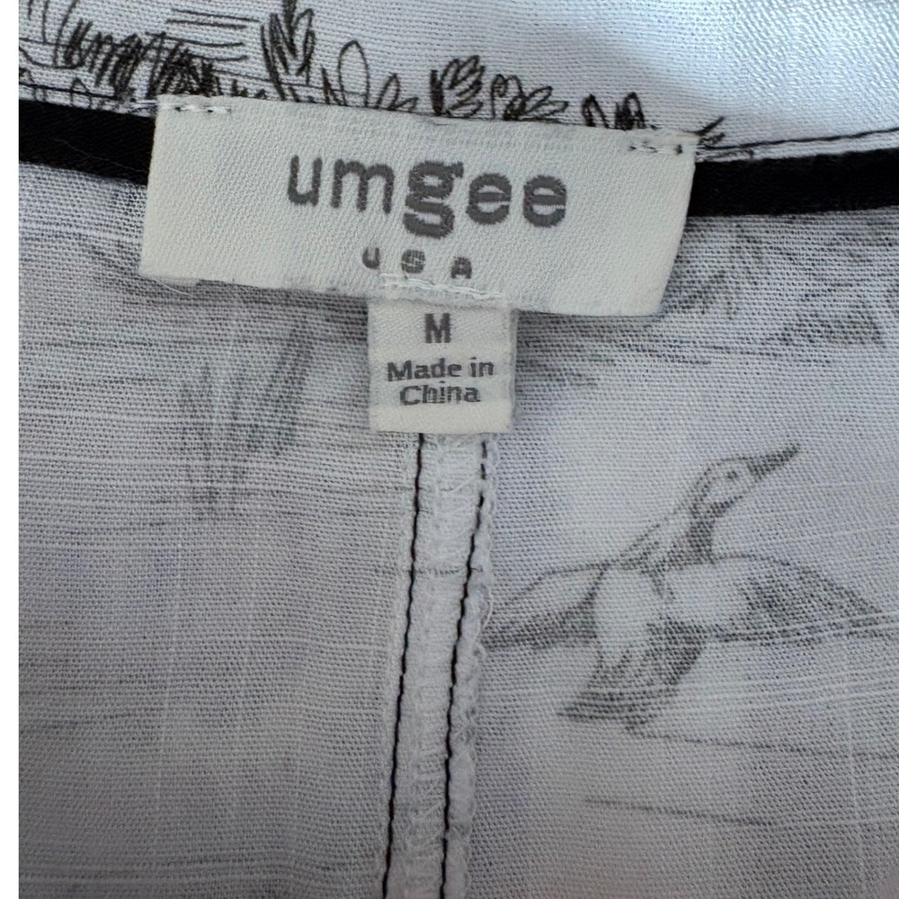 Umgee‎ Toile Puff Sleeve Blouse Top sz Md NWOT Rayon - Picture 7 of 12